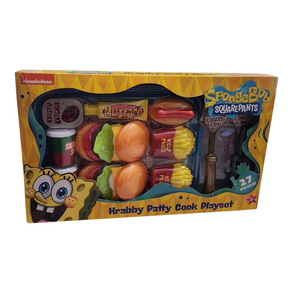 SpongeBob SquarePants Krabby‎ Patty Cook Playset 27 Pieces Nickelodeon Kids Toy